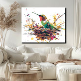 Painting by numbers hummingbird in the nest